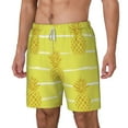 thumbnail image 2 of Uemuo Gold Pineapple Pattern Mens Swim Trunks Quick Dry Board Shorts with Mesh Lining, Stretch Beach Shorts Quick Dry No-Chafing Board Shorts-Large, 2 of 9