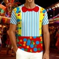 thumbnail image 2 of IWRICH Men's Clown T-Shirts Graphic Short Sleeve Carnival Circus Tops Crew Neck Holiday Funny Tees Blue XL, 2 of 5