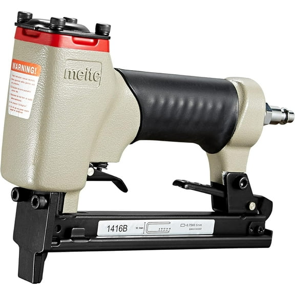 MEITE 1416B Pneumatic Staple Gun, Upholstery Stapler for 22 Gauge 3/8-Inch Crown 5/16" to 5/8" Length Staples, Heavy-Duty Air Staple Gun for Wood, Upholstery, Carpentry, and DIY Projects