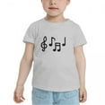 thumbnail image 2 of Musical Note Line Art Short Sleeve Cute Toddler T-Shirts for Boys Girls (Gray, 3T), 2 of 5