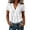 White, variant on Women's Linen Tops Lightweight Thin Casual V Neck Short Sleeve Shirts Relaxed Fit Dressy Empire Waist Curved Hem Solid Color Blouses S