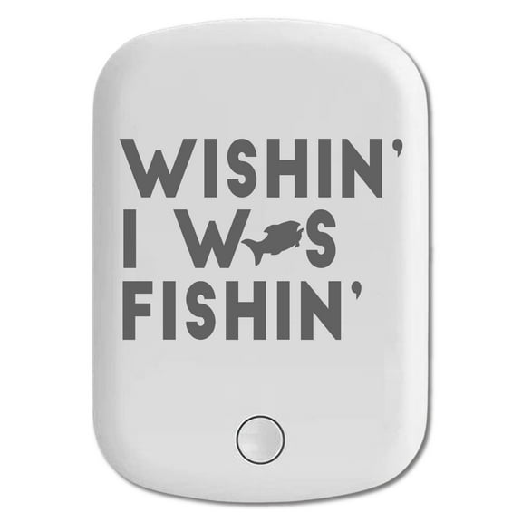 DistinctInk Magnetic Battery Pack, 5000 mAh Wireless Portable Charger with USB-C Cable, Compatible with MagSafe iPhone 14 / 13 / 12 Series - Wishin' I was Fishin'
