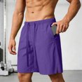 thumbnail image 2 of KPOPLK Men's 7" Running Shorts Quick Dry Athletic Workout Gym Shorts Drawstring Sporty Shorts with Pockets Size XXL,Purple, 2 of 5