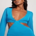 thumbnail image 4 of Robe de Soirée Longue en Tricot Uni à Manches Longues pour Femmes, 4 of 5