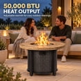 thumbnail image 2 of 30" Propane Fire Pit Table, SHINPT 50000 BTU Outdoor Fire Pit with Lid and Lava Rock, Outdoor Fire Table for Backyard, Garden, Gas Fire Pit for Outside, Patio, Add Ambience to Gatherings, 2 of 9