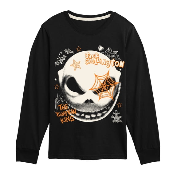 The Nightmare Before Christmas - Jack Face - Youth Boys Long Sleeve Graphic T-Shirt