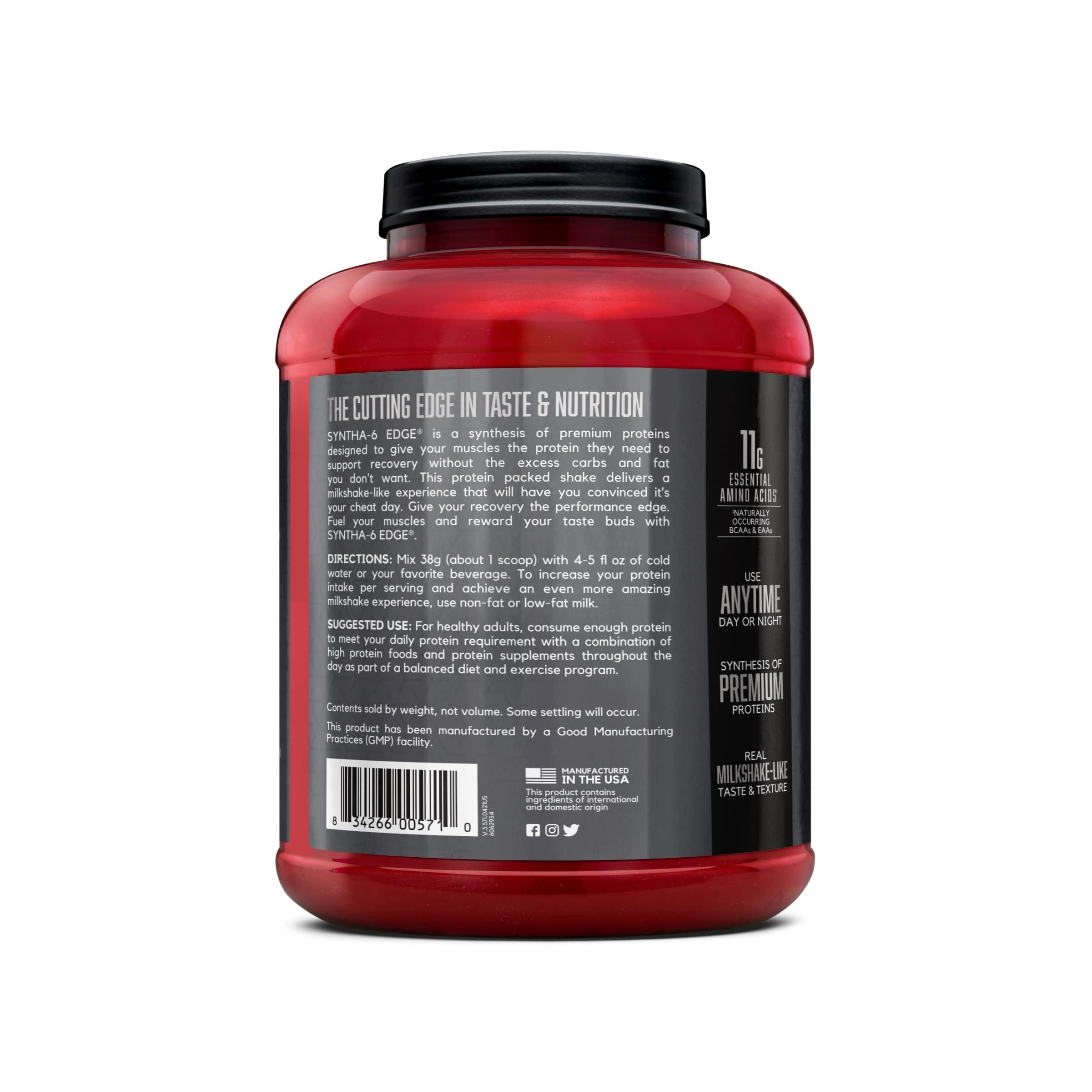 BSN Syntha 6 Edge Protein Powder, Strawberry Shake, 24G Protein, 3.86 Lb