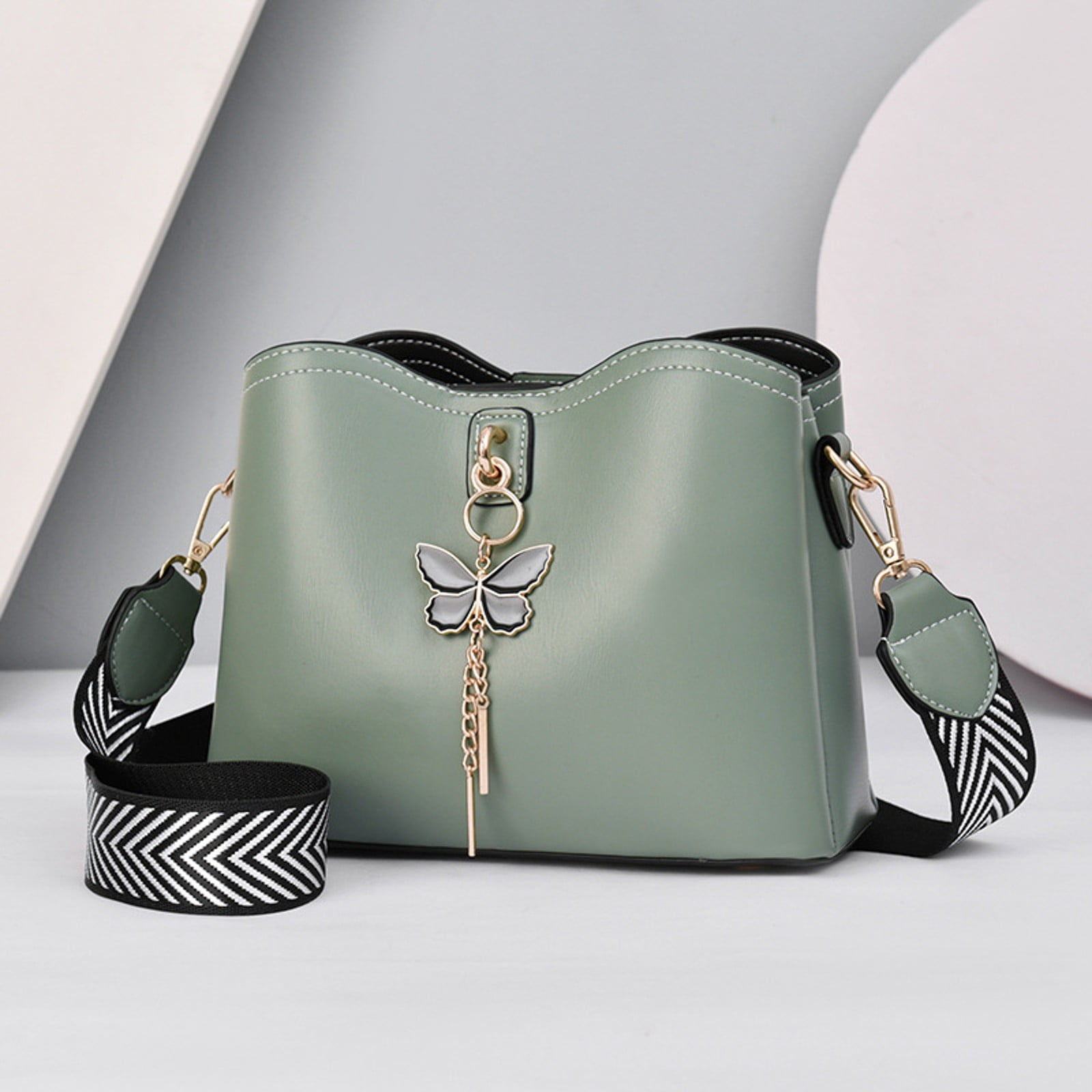 Faraee Crossbody Bags Purses for Women Trendy Leather Shoulder Handbag with Adjustable Strap Green