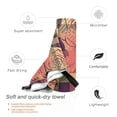 thumbnail image 3 of YFYANG Adult Microfiber Portable Travel Towel, Baroque Style Plaid Floral Pattern Quick Dry Towel with Hiking Buckle PVC Pouch, 16" x 31.5", 3 of 6