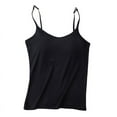 thumbnail image 4 of Women's Cotton Camisole Shelf Bra Spaghetti Straps Tank Top Built-in Bra Padded, 4 of 5