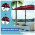 thumbnail image 4 of Outsunny Parasol de Patio Double Face de 15 Pi, Rouge Vin, 4 of 10