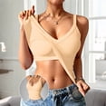 thumbnail image 2 of Ribbed Tank Tops with Built In Bra for Women V Neck Racerback Workout Lounge Camisole Summer Sports Padded Cami Tube Casual Yoga Tops Plus Size Spaghetti Strap Padded Shelf Tank Tops Beige L, 2 of 6