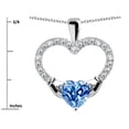 thumbnail image 3 of Star K� Hands Holding Heart Genuine Blue Topaz Claddagh Pendant Necklace, 3 of 9