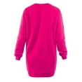 thumbnail image 3 of A2Y Women's Oversized Crew Neck Loose Fit Longline Front Slits Pockets Sweatshirts Hot Pink S, 3 of 5