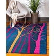 thumbnail image 2 of Unique Loom Collserola Estrella Rug Blue/Puce 8' x 11' Rectangle Abstract Urban Perfect For Living Room Bed Room Dining Room Office, 2 of 8