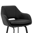 thumbnail image 6 of Armen Living Indoor Aura Black Faux Leather and Black Metal Swivel 26" Counter Stool, 6 of 11