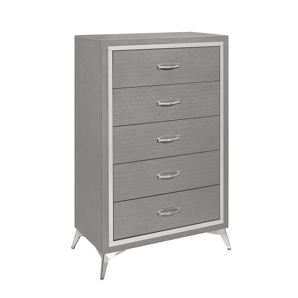 New Classic Furniture Huxley Solid Wood Dresser with Mirror in Gray -  Walmart.com