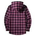 thumbnail image 4 of Favoffer Boys Flannel Shirts Plaid Hooded Button Down Long Sleeve Shirt Fall Winter Clothes Lightweight Shacket Jacket Home Play Outdoor Travle Toddler Big Kid 4-15Y, 4 of 5