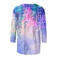thumbnail image 4 of Jsaierl 3/4 Sleeve Tops for Women Plus Size Crew Neck Shirts Fashion Floral Petite Blouses Flowy Vacation Tunic Top S-2XL, 4 of 5