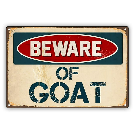 Beware of Goat Vintage Retro Alert Caution Warning Aluminum Metal Sign 8x12