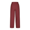 thumbnail image 5 of KkSLirnhs Pants for Women Jeans Women's Summer Solid Color Casual Drawstring Wide Leg Ankle Pants with Pockets Red XXL, 5 of 9