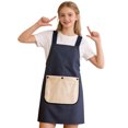 thumbnail image 3 of No-Tie Cross Back Chef Apron with 2 Removable Towel Pockets Cross-Back Kitchen Apron Comfortable Easy To Clean for Men & Women Cooking Baking Grilling BBQ (Blue), 3 of 10