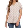 thumbnail image 3 of Womens Valentine Day Scrubs Love Heart Print Short Sleeve Nursing Workwear V Neck Plus Size Quick Dry Nursing Top with Pockets Complexion 5XL, 3 of 4