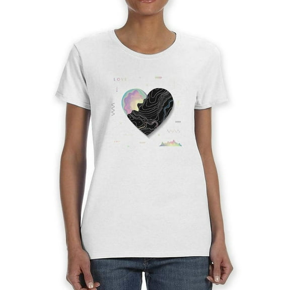 Abstract Heart W Paint T-Shirt Women -Image by Shutterstock, Female 4X-Large
