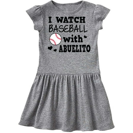 

Inktastic I Watch Baseball with My Abuelito Gift Toddler Girl Dress