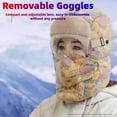 thumbnail image 4 of 2026 New 4 in 1 Hat with Mask Goggles，Winter Windproof Full Cover Balaclava with Glasses Hat, Winter Plush Lined Full Hood Ski Cap, 4 of 7