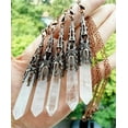 thumbnail image 2 of K-KED 10pcs Rock Quartz Stone Pendulum Pendants Tower Prism Wand Energy Reiki Amulet, 2 of 2