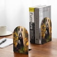thumbnail image 5 of KLL Forest Panda Print Wood Book Ends for Shelves,1 Pair Wood Bookends Book Holder Stand Decorative, Book Stoppers for Heavy Duty Books CD File Video Games, 5 of 8