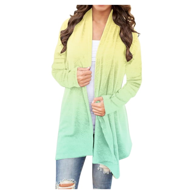 Women's Summer Winter Fashion Printed Long Sleeve Top Coat Cardigan