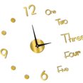 thumbnail image 3 of Night Light Wall Clock Frameless Decorative Luminous Silent Clock for Living Room Bedroom Gold Medium 90cm/35.43in, 3 of 3