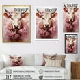 thumbnail image 4 of Designart "Romantic Pink Portrait Of A Cow I" Animals Cow Floater Framed Wall Decor, 4 of 5