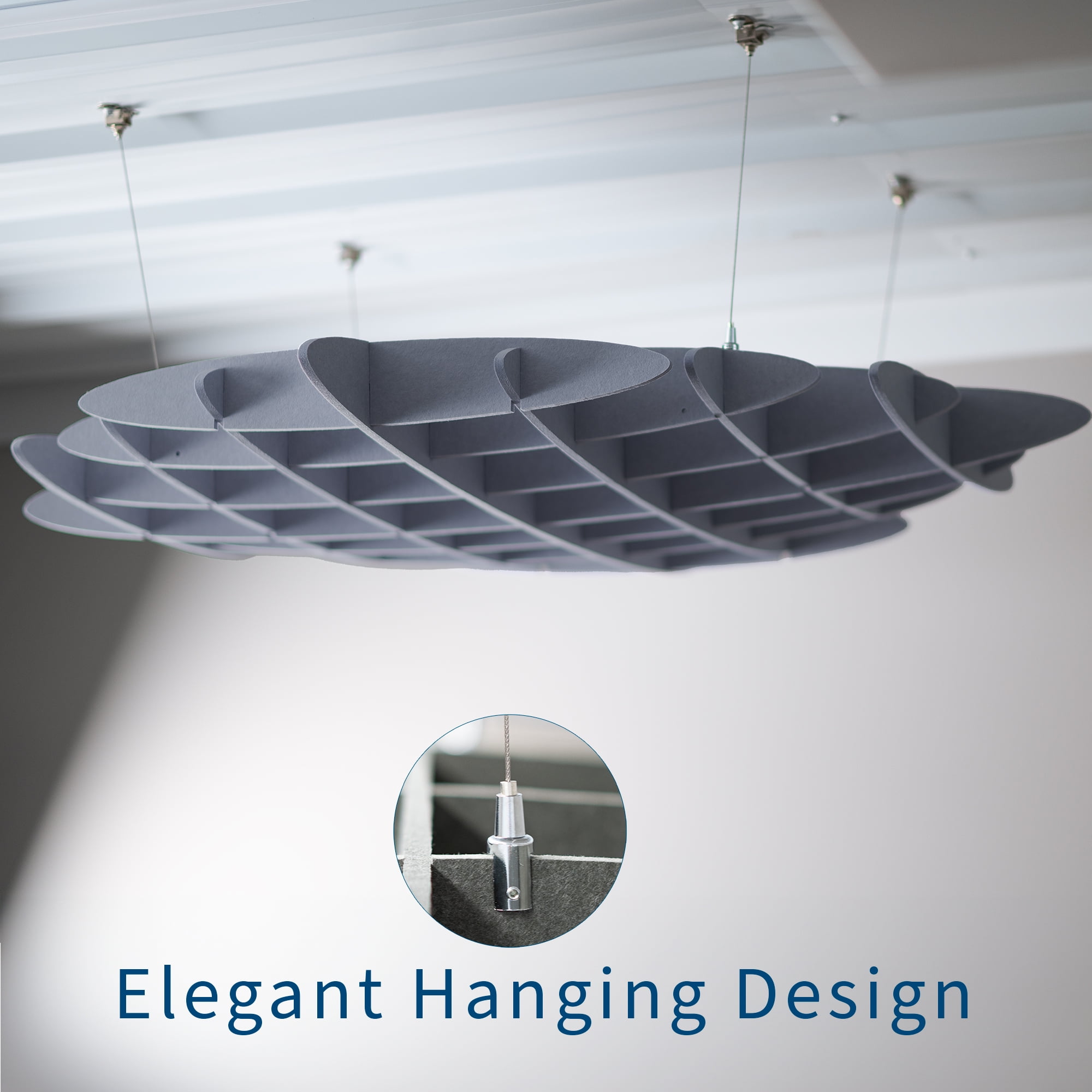 VIVO Dark Gray Acoustic Ceiling Waffle Panel