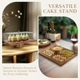 thumbnail image 7 of Acacia Wood Cake Stand with Lid, 3 in 1 Rectangular Cake Holder, Wooden Cake Plate with Strong lagnetic Base, Dessert Table Display Set for Wedding, Birthday, Party, 7 of 7