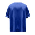 thumbnail image 5 of Feancey 90 Percent Off Clearance Sale Sparkly Tops for Women Sequin Splicing Velvet T Shirts Dressy Casual Short Sleeve V Neck Glitter Blouses Spring Summer Elegant Party Tee Shirts Blue XXL, 5 of 7