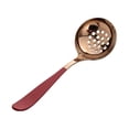 thumbnail image 2 of Multifunction Hot Pot Scoop Stainless Steel Colander Soup Spoon Serving Ladle Strainer Scoop for Home Restaurant (Red), 2 of 8