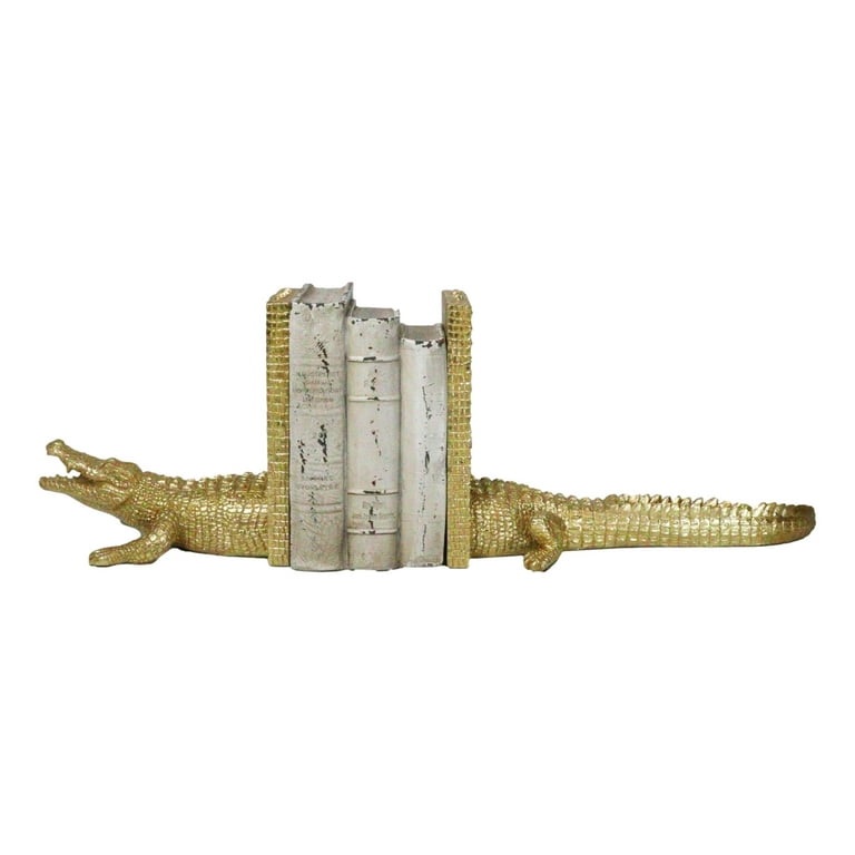Nautical Marine Faux Gold Crocodile Alligator Head And Tail Nautical Marine Faux Gold Crocodile Alligator Head And Tail