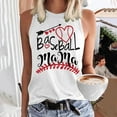Baseball O Neck Tank Women Print Baseball Tanks Cute Workout Graphic