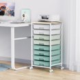 thumbnail image 5 of Rolling Storage Cart with Drawers,Utility Cart With 8 Drawers and Wooden Tabletop,Rolling Drawer Cart,Storage Drawer Cart for Living Room,Classroom,Bedroom,Bathroom,Dorm,Office,Bright White, 5 of 7