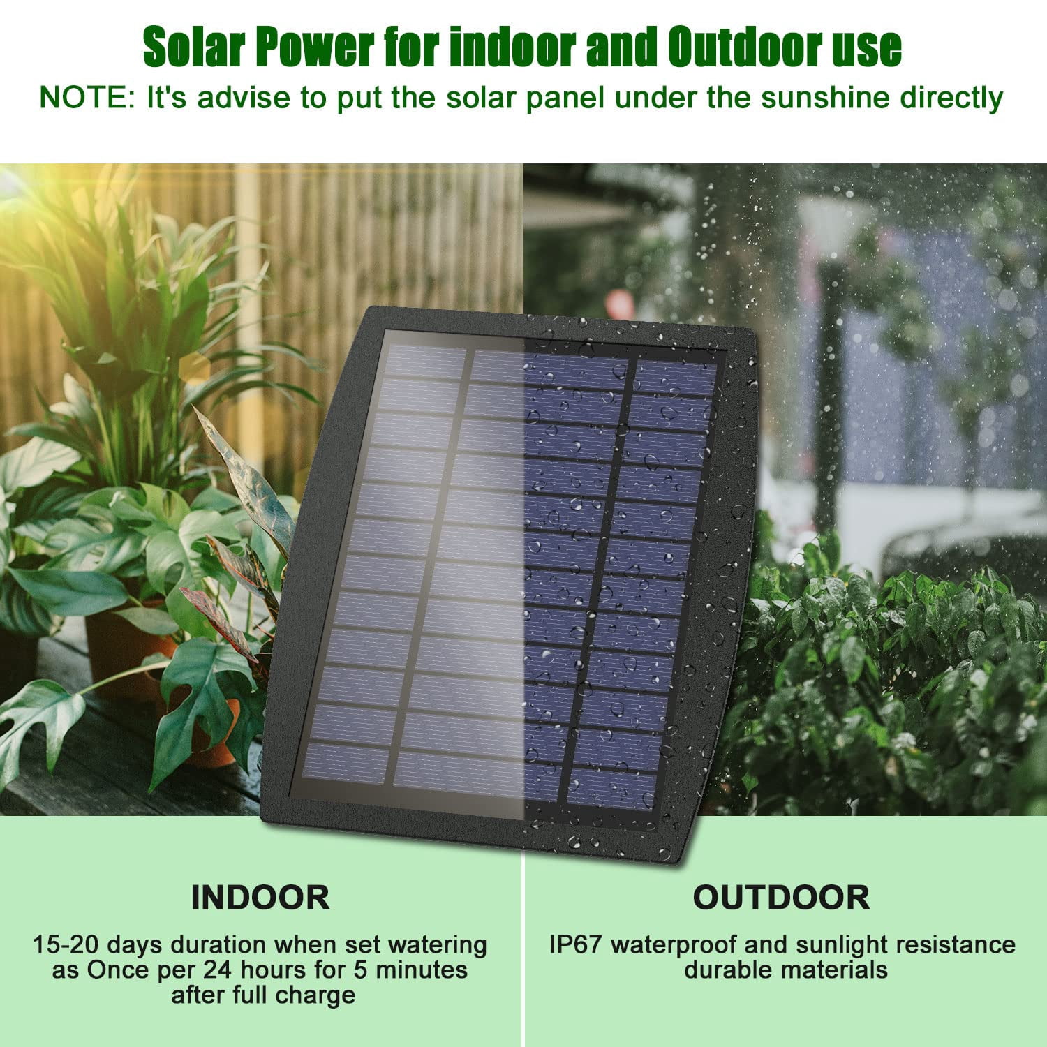 Solar Automatic Drip Irrigation Kit System Solar Powered Auto Easy DIY Watering Device Supported Pots Plants 6 Timing Modes