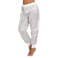 thumbnail image 3 of inhzoy Women's Glitter Sequins Hip Hop Dance Baggy Hippie Hippie Harem Pants Loose Trousers White XXL/3XL(4X, 3 of 8