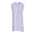 thumbnail image 1 of FAIWAD Robe à Manches Cap pour Femme Col Rond Ample Vêtement de Nuit Nuisette Été Grande Taille Chemises de Nuit, 1 of 8