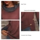 thumbnail image 5 of Sudadera cómoda de manga larga con cuello alto para mujer para invierno otoño oficina marrón 3XL, 5 of 6