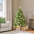thumbnail image 2 of Árbol de Navidad Yaheetech Flocado Preiluminado 4.5 Pies con 100 Luces Blancas Cálidas, 2 of 9