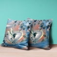 thumbnail image 4 of Amrita Sen Curious Humming Bird Throw Pillow in Gray Orange Blue 20x20, 4 of 5