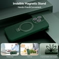thumbnail image 4 of for iPhone 14 Pro Max Case Liquid Silicone Magsafe Magnetic Stand with Screen Protector Full Protection Slim Shockproof Protective Case Cover 6.7 Inch - Alpine Green, 4 of 11