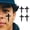 Black, variant on BLSTK Cross Temporary Tattoo Eye Black | 6-Pack | Red Smear